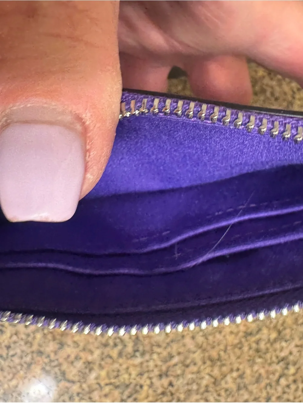 COACH Purple Floral Leather Wristlet‎ Corner Zip nwot  wallet credit card